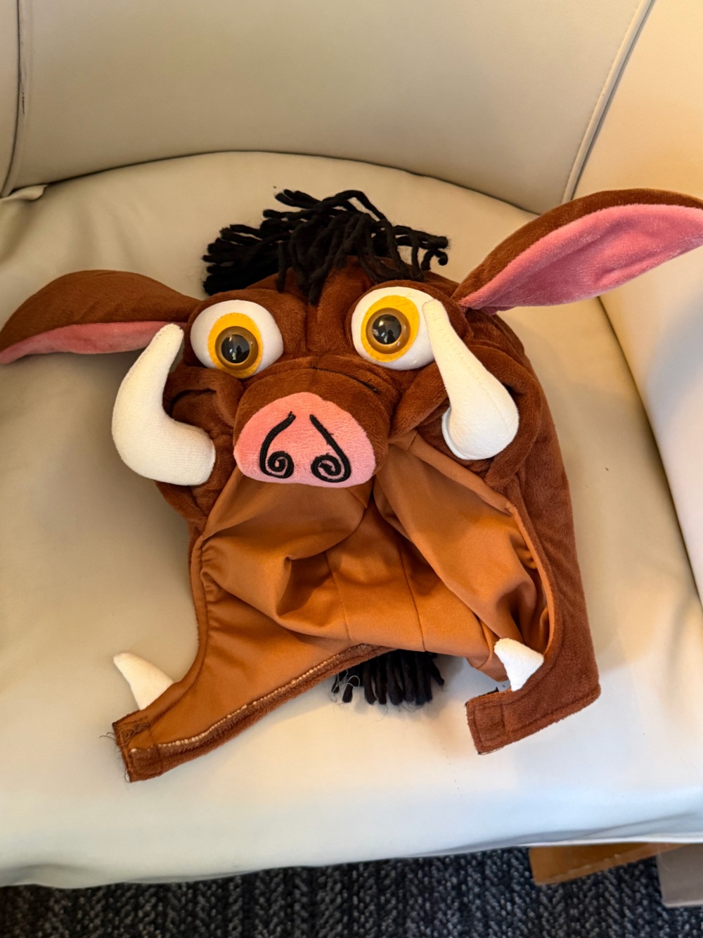 Pumba Lion King Mask HAT Cap Youth Costume PLUSH Disney Animal Group Costume Fun